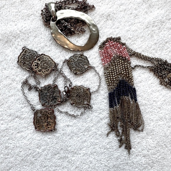 Silver and Gold Long Necklace Trio - Picture 3 of 6